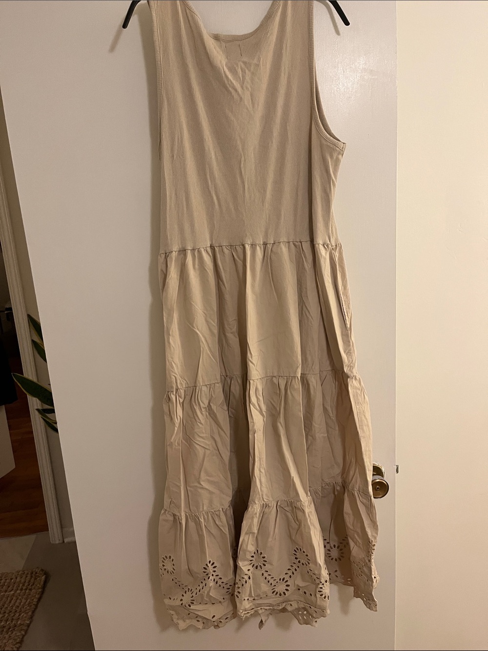 GAP Beige Ribbed Midi Dress - Picture 2 of 7